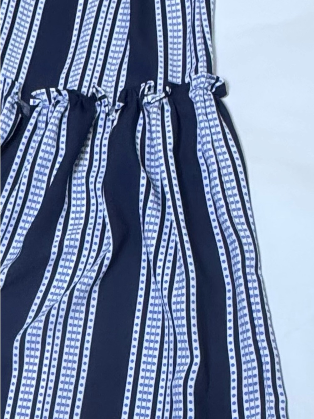 Taylor Navy Blue Printed Smocked Waist Maxi Dress Size 10 - Picture 6 of 10